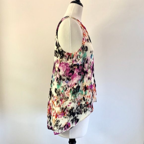 Parker Sleeveless Watercolor Print Silk Blouse - Picture 4 of 7